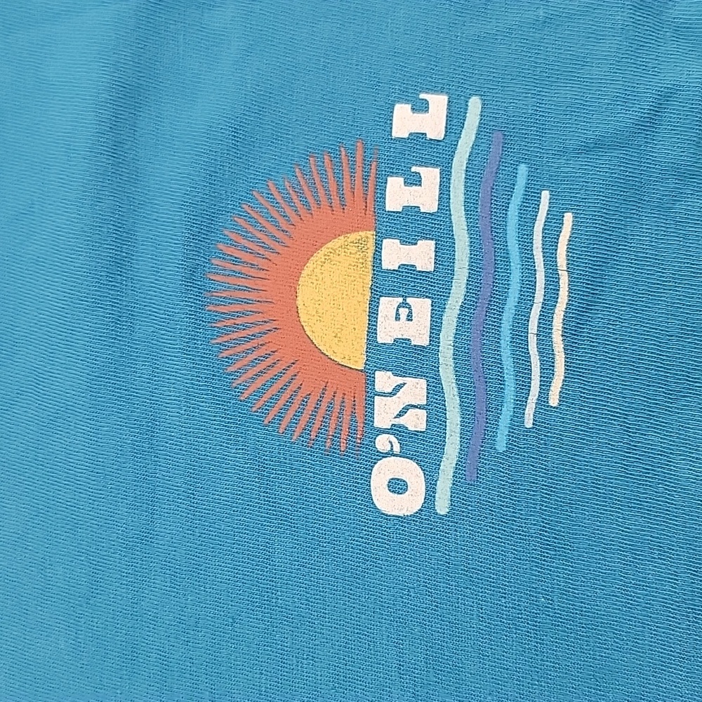 O'Neill Surf T Shirt Mens Large Blue Graphic Sunset Wave Short Sleeve Tee - Picture 6 of 8